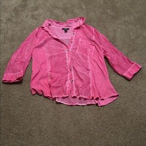 Style & Co. Vibrant Pink Button-Down Shirt